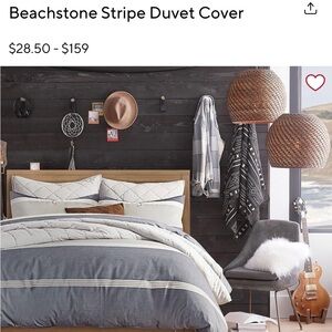Pottery Barn Teen Beachstone Stripe Duvet Cover